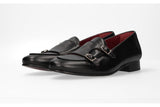 Black Double Buckle Moccasin