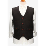 Évora Herringbone Vest Dark Brown