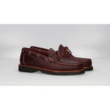 Mocasin con lazos burdeos
