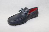 Navy Bow Moccasin