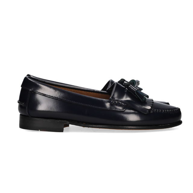 MOCASÍN FLECOS Y BORLAS AZUL