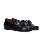 MOCASÍN FLECOS Y BORLAS AZUL