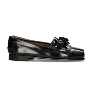 MOCASÍN FLECOS Y BORLAS NEGRO
