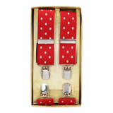 Robe rouge à bretelles à pois blancs