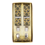 Blue Striped and Cashmere Combined Dress Suspender