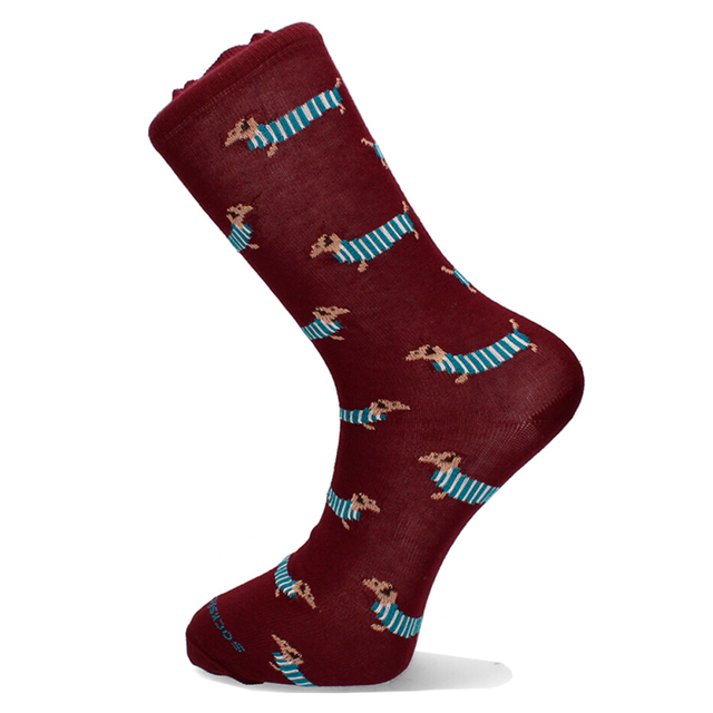 CHAUSSETTE TECKEL BORDEAUX
