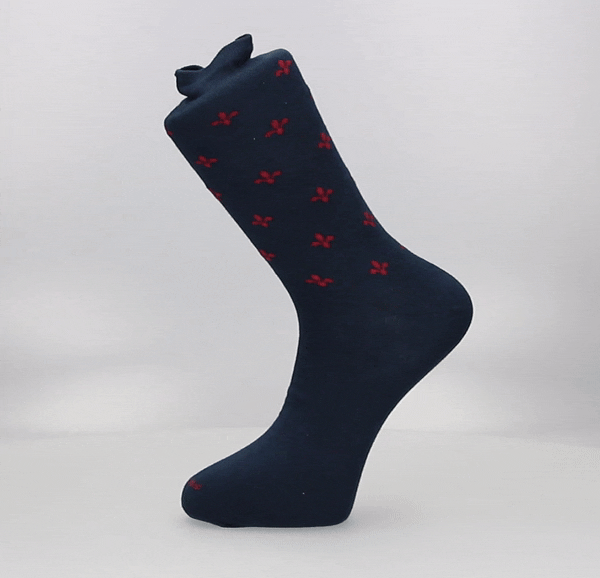 CHAUSSETTE EN POLAIRE BLEUE/BORDEAUX