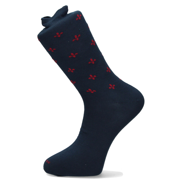 CHAUSSETTE EN POLAIRE BLEUE/BORDEAUX