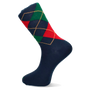 CHAUSSETTE À CARREAUX INTARSIA BLEUS