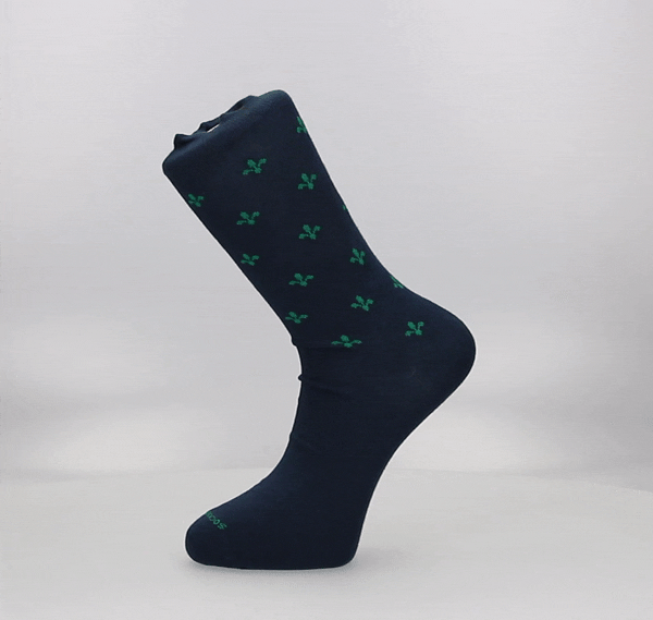 CALCETIN FLOR LIS AZUL/verde