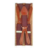Burgundy Elastic Suspenders with Dots 30 mm