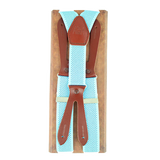 Light Blue Elastic Suspenders with Dot Ornament 30 mm