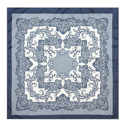 CHILDREN'S HANDKERCHIEF WITH NAVY FLOWERS