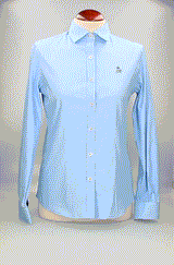 Chemise femme en popeline/lycra, bleu clair