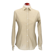 CHEMISE FEMME EN POPLINE/LYCRA CAMEL