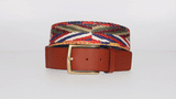 Ethnic canvas belt with leather tips