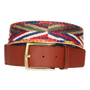 Ethnic canvas belt with leather tips