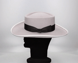 SOMBRERO GAMBLER LANA PLATA CINTA NEGRA