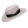 SOMBRERO GAMBLER LANA PLATA CINTA NEGRA