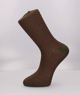 CHAUSSETTE ROUGE CARRÉ VERT