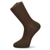 CHAUSSETTE ROUGE CARRÉ VERT