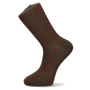 CHAUSSETTE ROUGE CARRÉ VERT