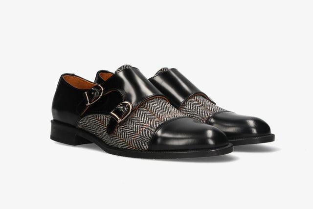 Two Buckles Antik Black-Gray Herringbone Top