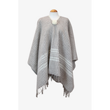 Poncho Taupe con Rayas Combinada Crudo-Taupe