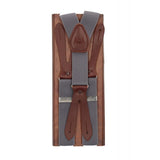 Plain grey elastic suspenders 30 mm
