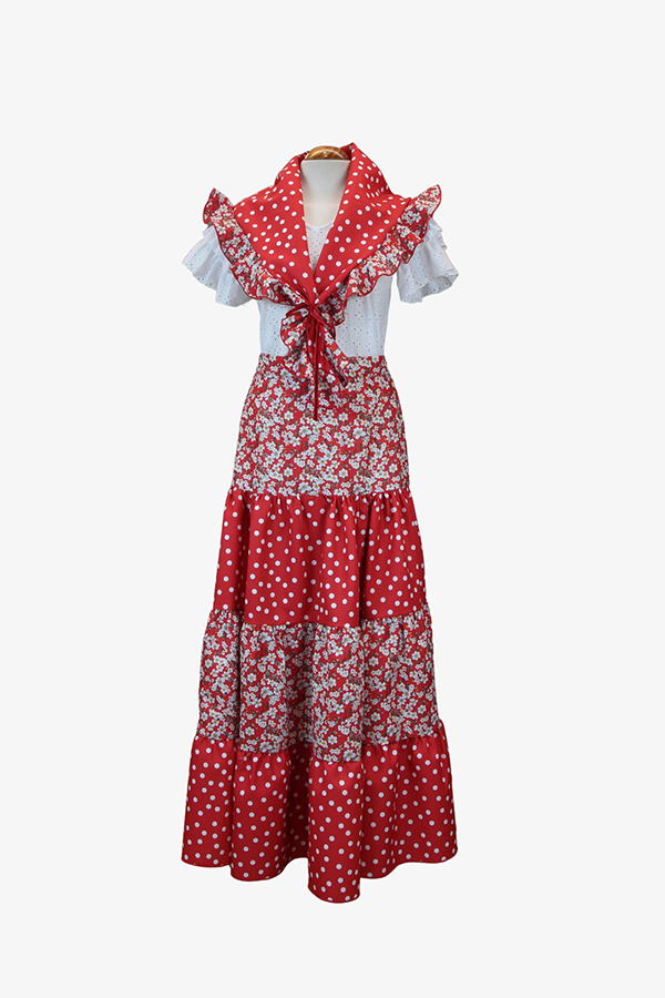 Conjunto Amapola En Rojo Combinada con Flores