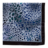 Écharpe bleue à imprimé animalier