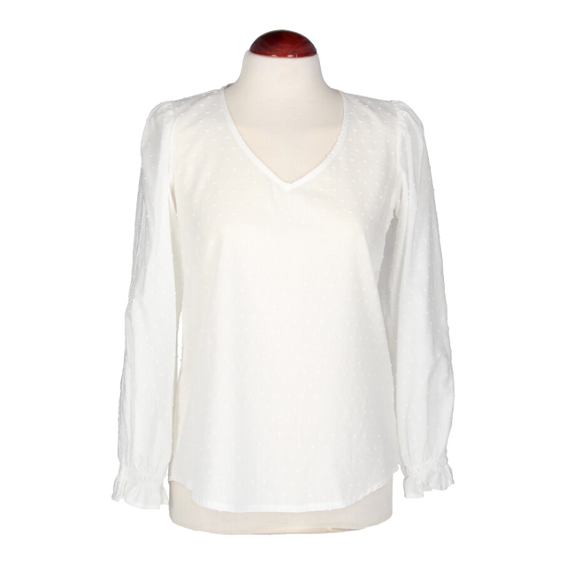 Blusa Plumeti con Encaje En Mangas