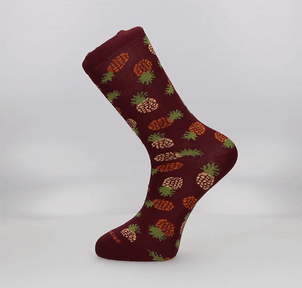 CHAUSSETTE ANANAS BORDEAUX