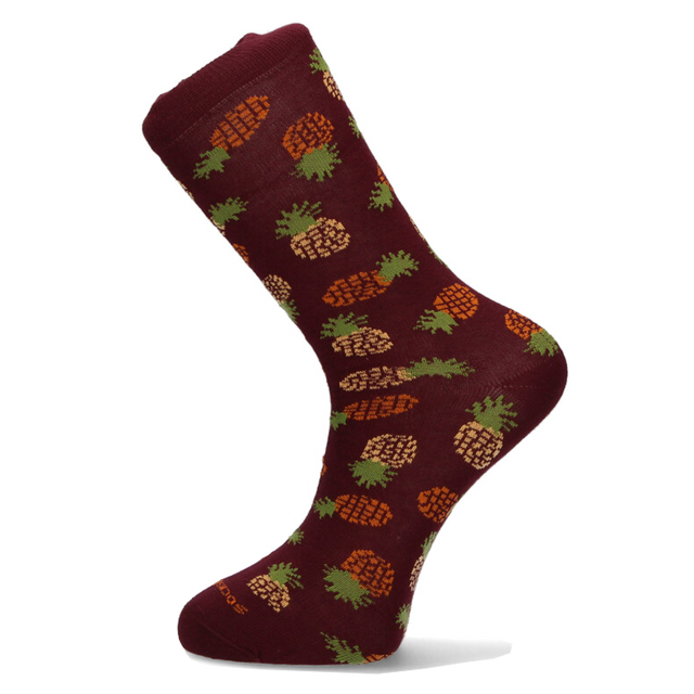 CHAUSSETTE ANANAS BORDEAUX
