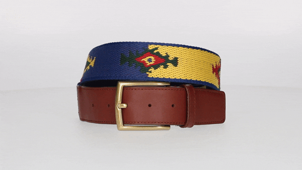 CINTURÓN LONA ÉTNICO VERDE-AZUL-AMARILLO