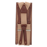 Beige Dot Elastic Suspenders 35 mm