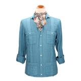 CAMISA CUBANA LINO INDIGO