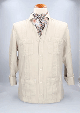 CAMISA CUBANA LINO BEIGE