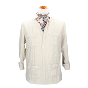 CHEMISE CUBAINE EN LIN BEIGE