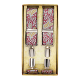 Grandes bretelles de robe jaune cachemire bordeaux