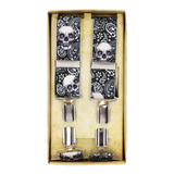 Tirante de Vestir Negro con Calaveras y Cachemir