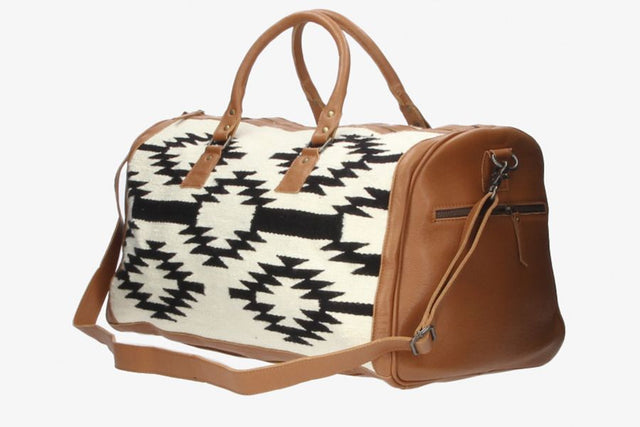 Bolso de Viaje Cuero con Estampado Étnico
