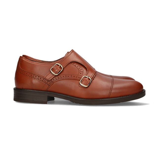2-BUCKLE CHECK LEATHER