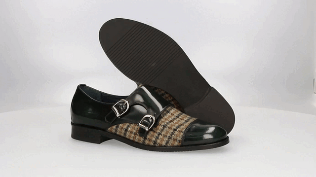 Two Buckles Antik Green-Green Houndstooth Tuft