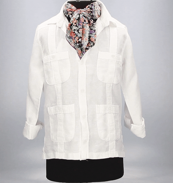 CAMISA CUBANA NIÑO BLANCA