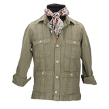 KHAKI CUBAN SHIRT FOR BOYS