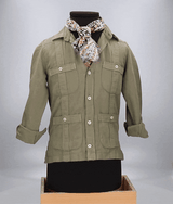 KHAKI CUBAN SHIRT FOR BOYS