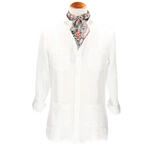 CHEMISE CUBAINE EN LIN BLANC