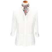 CHEMISE CUBAINE EN LIN BLANC