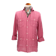 CHEMISE CUBAIN EN LIN CORAIL